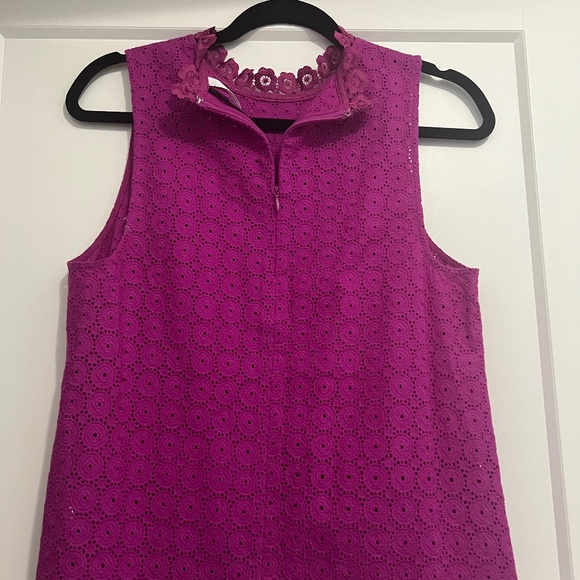 Kensie Magenta Eyelet sleeveless blouse - Picture 2 of 8